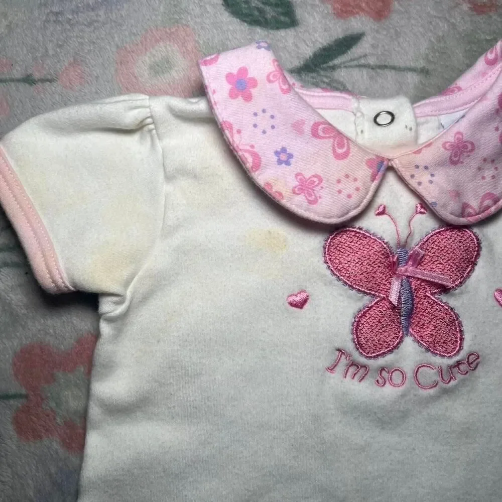 bon bebe Vintage Y2K Two Piece Baby Set 6 Month - Coquette Butterfly Cottage 90s